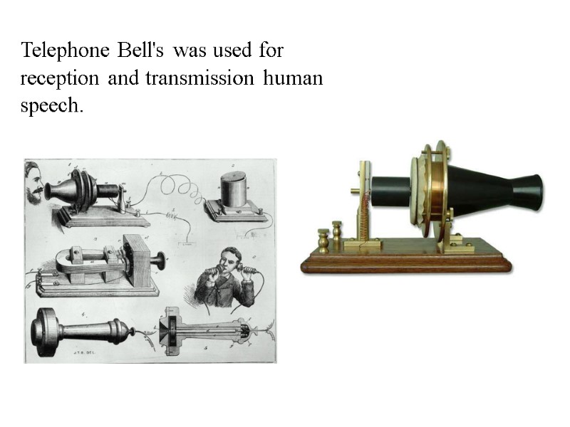 Telephone Bell's was used for reception and transmission human speech.